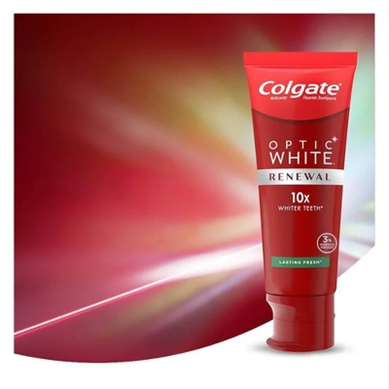 Colgate Optic White Renewal Teeth Whitening Toothpaste - Lasting Fresh - 3Oz