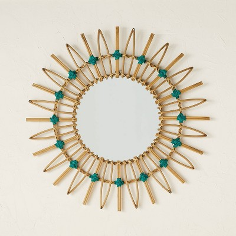 30" Dia Rattan Mirror with Cotton Cord - Opalhouse™ Designed with Jungalow™