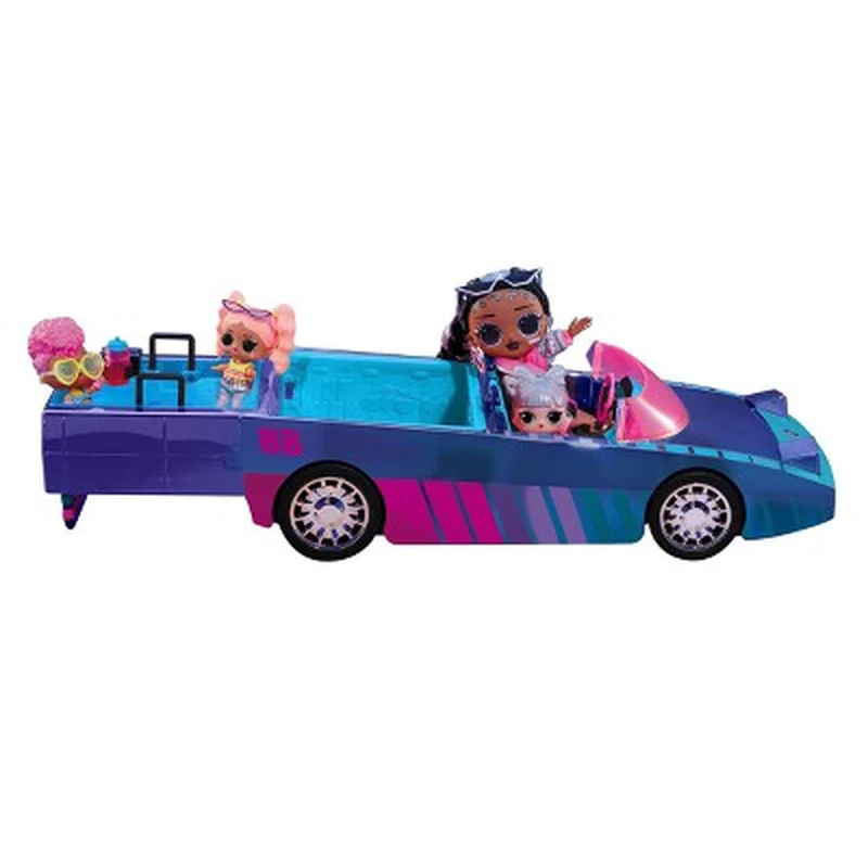 LOL Surprise Dance Machine Car with Exclusive Doll, Surprise Pool, Dance Floor and Magic Blacklight