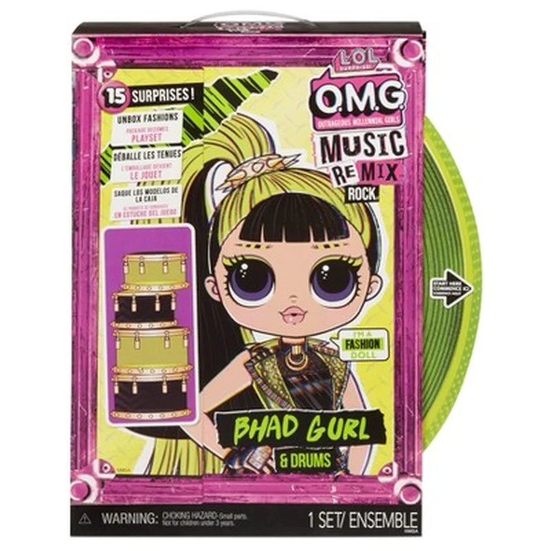 LOL Surprise OMG Remix Rock Bhad Gurl and Drums Fashion Doll